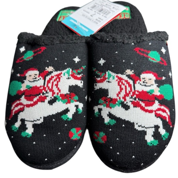 REEF Collab Tipsy Elves Mens Slippers Christmas Unicorn Intergalactic Size 7 - Picture 1 of 6
